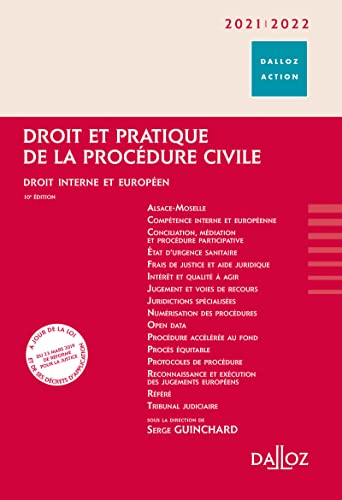 9782247187485: Droit et pratique de la procdure civile 2021/2022. 10e d. - Droit interne et europen