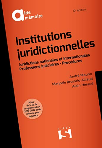 Beispielbild fr Institutions juridictionnelles - 12e ed. zum Verkauf von Ammareal