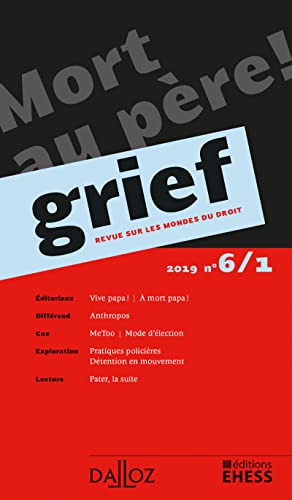 Beispielbild fr Grief. Revue sur les mondes du droit 2019 n1 zum Verkauf von medimops