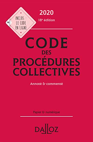 Immagine dell'editore per Code des procdures collectives 2020, annot & comment - 18e ed. venduto da medimops