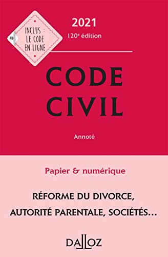 Beispielbild fr Code civil 2021, annot - 120e ed. zum Verkauf von Ammareal