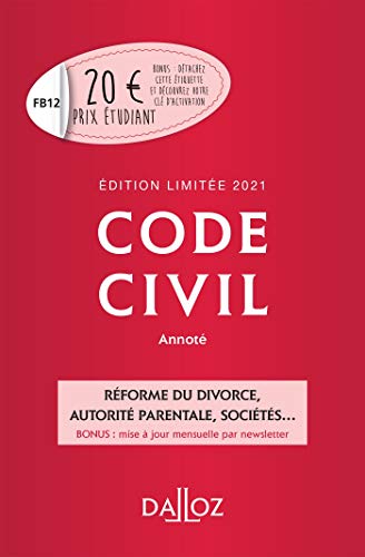 9782247196296: Code civil 2021 annot. dition limite - 120e ed.