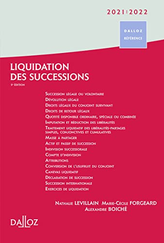 9782247198405: Liquidation des successions 2021/22. 5e d.