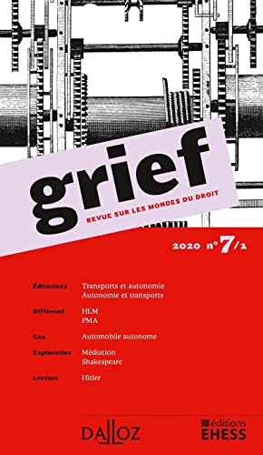 Beispielbild fr Grief, Revue sur les mondes du droit 2020 - N 7 Partie 1 zum Verkauf von Ammareal