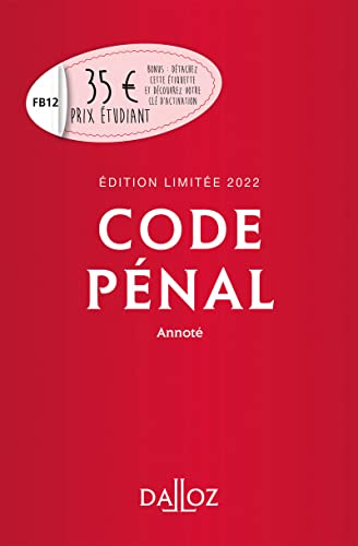 Beispielbild fr Code pnal 2022 annot. dition limite zum Verkauf von Ammareal