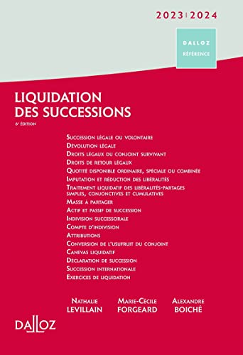 Stock image for Liquidation des successions 2023/2024. 6e d. for sale by Gallix