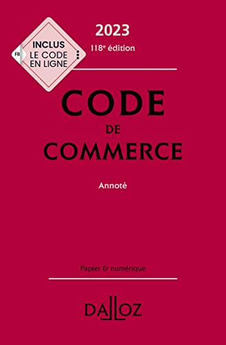 Beispielbild fr Code de commerce 2023, annot. 118e d. zum Verkauf von medimops