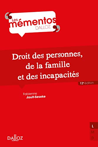 Beispielbild fr Droit des personnes, de la famille et des incapacits 12ed zum Verkauf von medimops