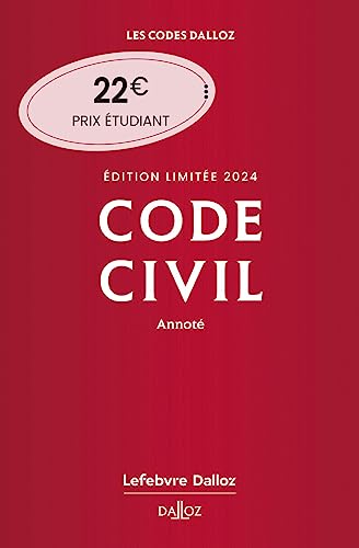 Stock image for Code civil 2024 annot. dition limite. 123e d. for sale by Librairie Pic de la Mirandole