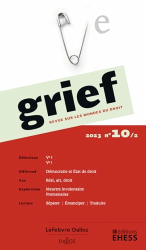 Beispielbild fr Grief, revue sur les mondes du droit n° 10/2 [FRENCH LANGUAGE - Soft Cover ] zum Verkauf von booksXpress