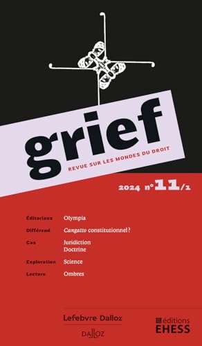 Beispielbild fr Grief, revue sur les mondes du droit, n 11/1 zum Verkauf von Gallix