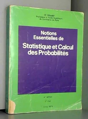 Stock image for Notions essentielles de statistique et calcul des probabilits (Notions essentielles) for sale by Librairie Th  la page