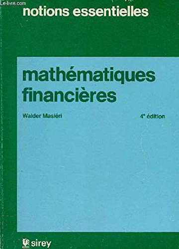 Stock image for Mathmatiques financires for sale by LE PIANO-LIVRE
