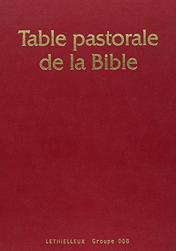 Stock image for Table Pastorale de la Bible for sale by Gallix