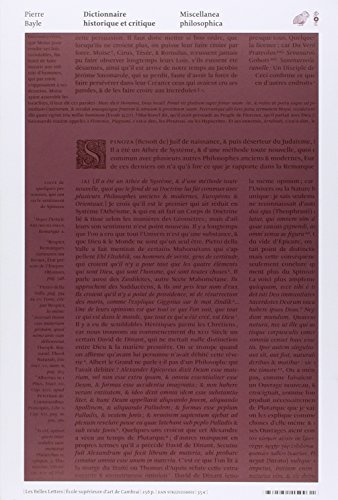 9782251150031: Dictionnaire historique et critique: Miscellanea philosophica