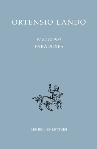 Beispielbild fr Paradoxes / Paradossi (Bibliotheque Italienne) (French Edition) zum Verkauf von Gallix