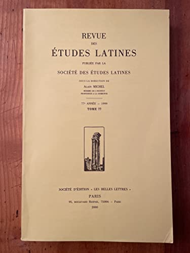 9782251920771: Etudes latines t. 77 (1999)