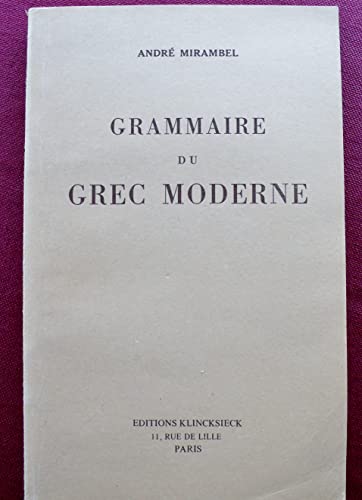 Stock image for Grammaire du grec moderne for sale by Ammareal