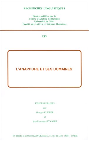 Stock image for L'anaphore et ses domaines for sale by Ammareal