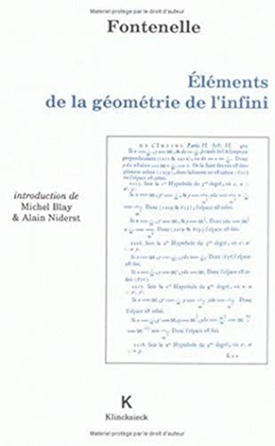 Beispielbild fr Elments de la gomtrie de l'infini zum Verkauf von Ammareal