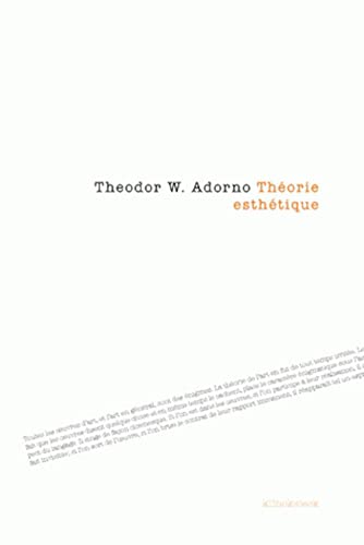 Stock image for Theorie Esthetique for sale by Revaluation Books