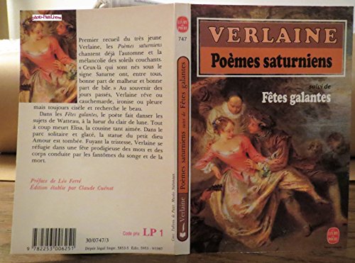 Imagen de archivo de Pomes saturniens. (suivi de) Ftes galantes a la venta por Librairie Th  la page