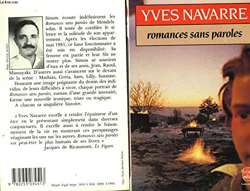 Beispielbild fr Romances Sans Paroles zum Verkauf von Ammareal