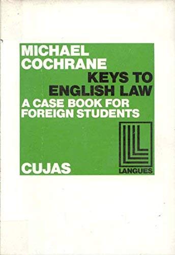 KEYS TO ENGLISH LAW (9782254803095) by COCHRANE