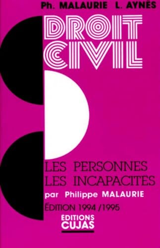 Beispielbild fr Les personnes, les incapacits zum Verkauf von A TOUT LIVRE