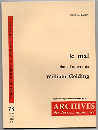 Stock image for Le mal dans l'oeuvre de William Golding for sale by Ammareal