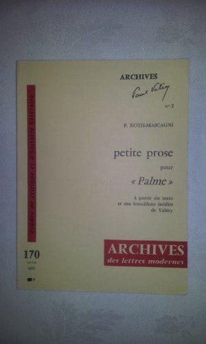 Imagen de archivo de Petite Prose Pour Palme a la venta por Anybook.com