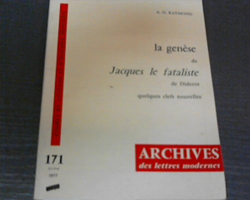 Stock image for La genese de jacques le fataliste [Broch] RAYMOND (Agns G.). for sale by Au bon livre