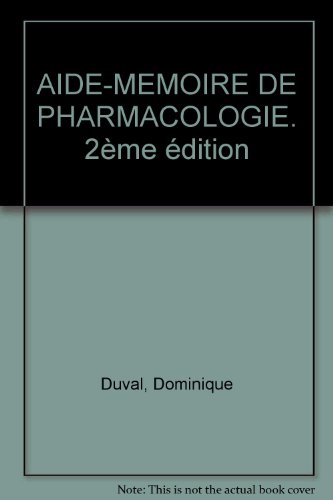Stock image for Aide-mmoire De Pharmacologie for sale by RECYCLIVRE