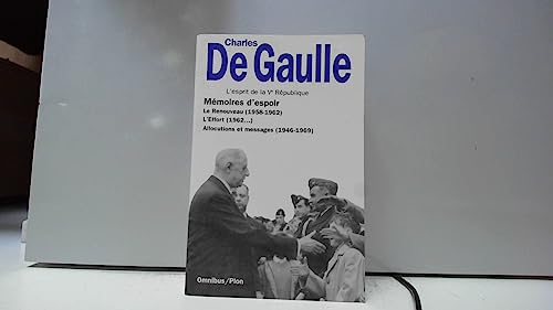 9782259000987: Mmoires d'espoir. suivi d'un choix d'Allocutions et messages sur la IVe et la Ve Rpubliques, 1946-1969