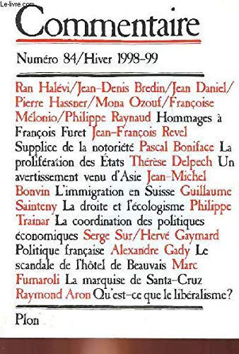 Stock image for Commentaire n° 84 : Hommage  François Furet, 1927-1997 Collectif for sale by LIVREAUTRESORSAS