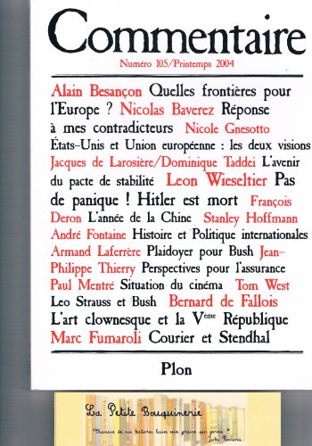 9782259200202: Revue Commentaire, numro 105 - Printemps 2004