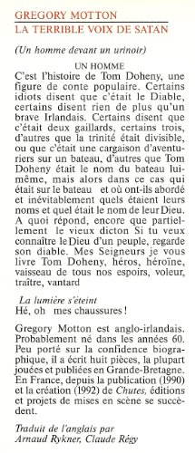 9782267012583: La terrible voix de Satan: [Saint-Denis, Thtre Grard-Philippe, 4 octobre 1994