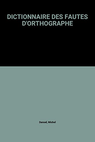 9782268020853: DICTIONNAIRE DES FAUTES D'ORTHOGRAPHE