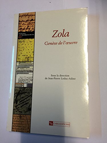 Stock image for Zola : Gense de l'oeuvre for sale by Ammareal