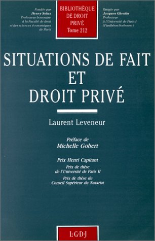 Stock image for Situations de fait et droit prive (Bibliothe`que de droit prive ) (French Edition) for sale by dsmbooks