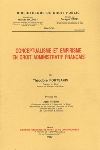 Stock image for Conceptualisme et empirisme en droit administratif franais for sale by Revaluation Books