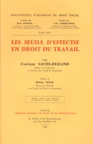 Stock image for Les Seuils d'effectif en droit du travail for sale by Revaluation Books