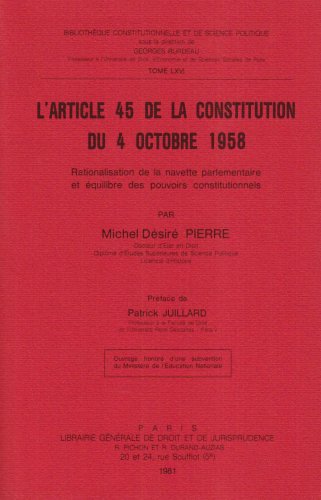 9782275010830: l'article 45 de la constitution du 4 octobre 1958