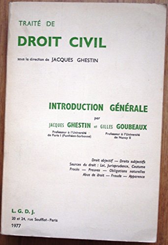 Stock image for Traite De Droit Civil (Volume 1) for sale by Anybook.com