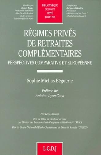 9782275016849: rgimes privs de retraites complmentaires. perspectives comparative et europe (295)