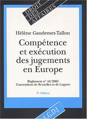 Stock image for Comptence et excution des jugements en Europe, 2e dition for sale by medimops