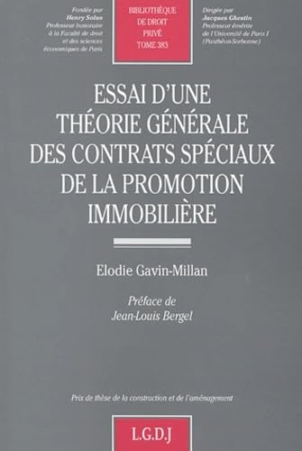 9782275022871: essai d'une thorie gnrale des contrats spciaux de la promotion immobilire (383)