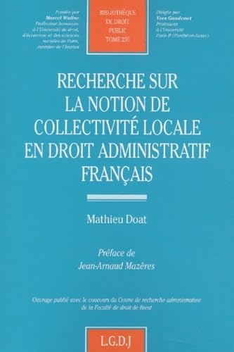 9782275023397: recherche sur la notion de collectivit locale en droit administratif franais (230)