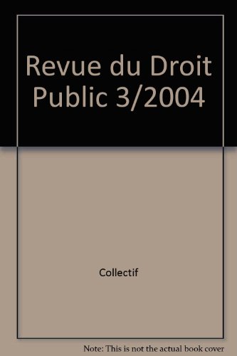 9782275024264: Revue du droit public n 3 2004