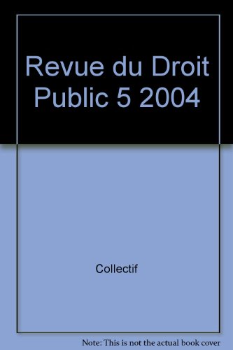 Stock image for Revue du Droit Public N 5 2004 for sale by medimops